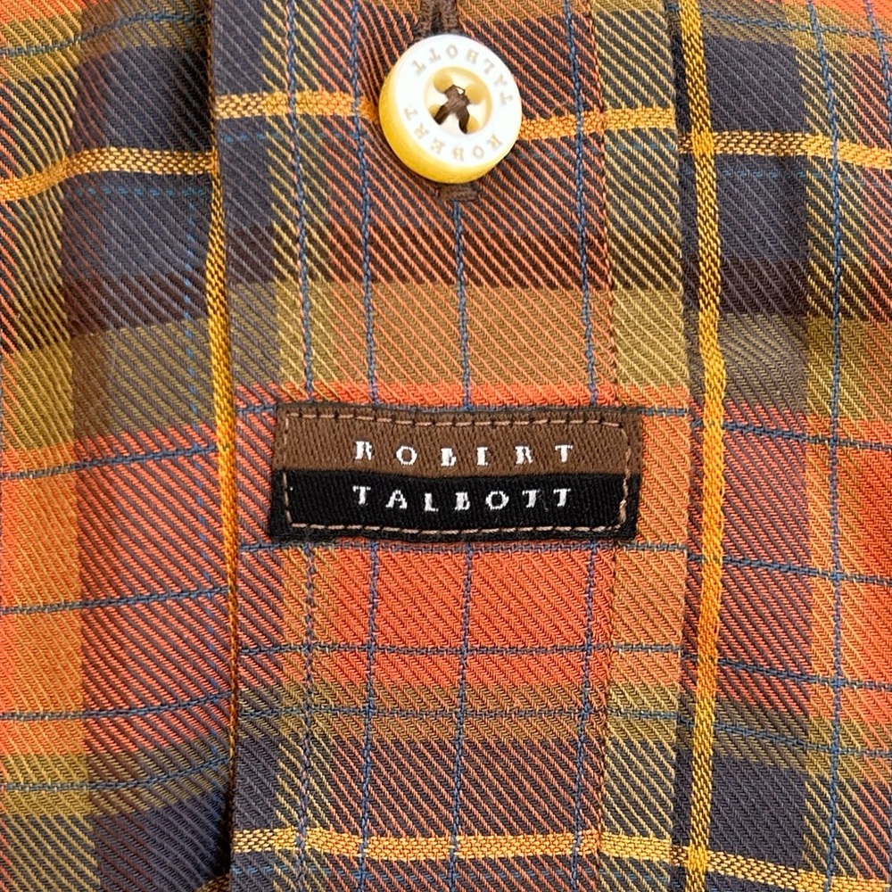 Robert Talbott Men’s Button Down Flannel Shirt Me… - image 4